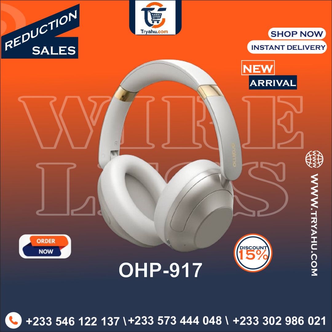 Oraimo BoomPop Pro OHP-917  82 Hrs Playtime, Hybrid ANC Wireless Headphones